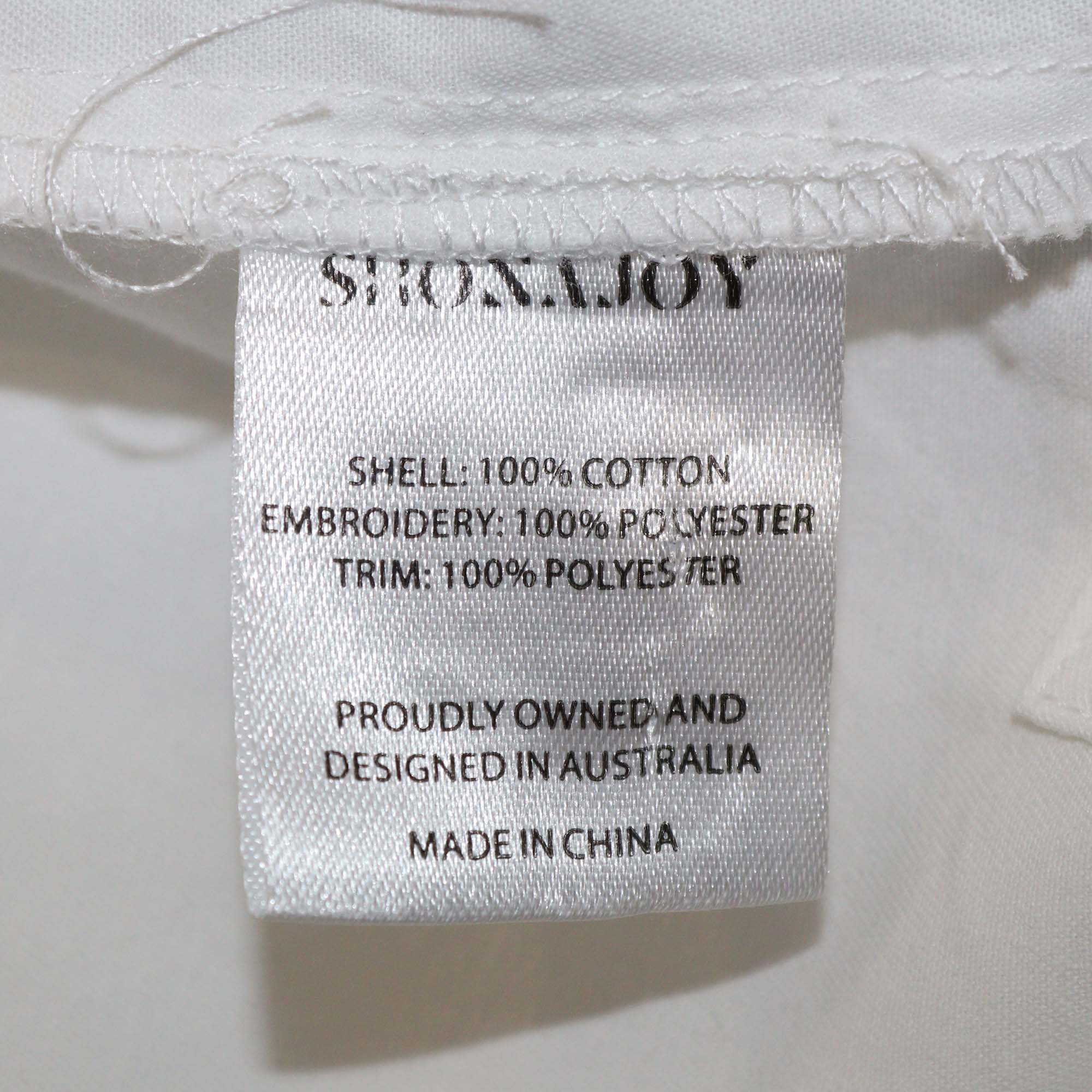 Shona Joy White Cotton Crochet Detail Long Sleeve Blouse