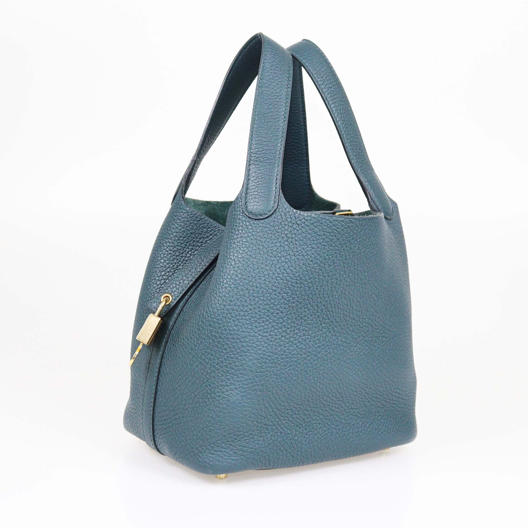 Hermes Vert Cypress Taurillon Clemence Picotin Lock 18 Bag Womens Hermes 