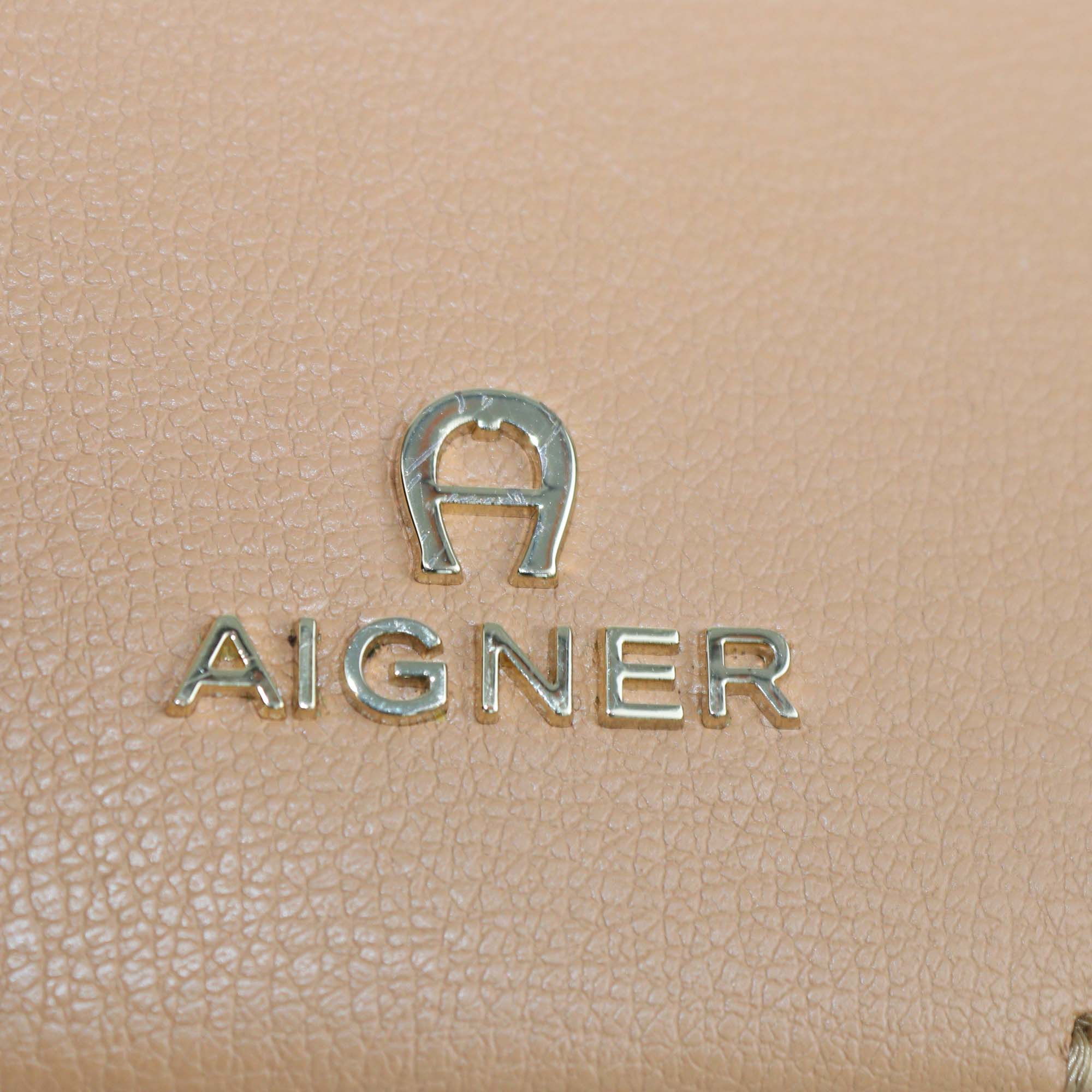 Aigner Tan Leather Mini Diane Crossbody Bag
