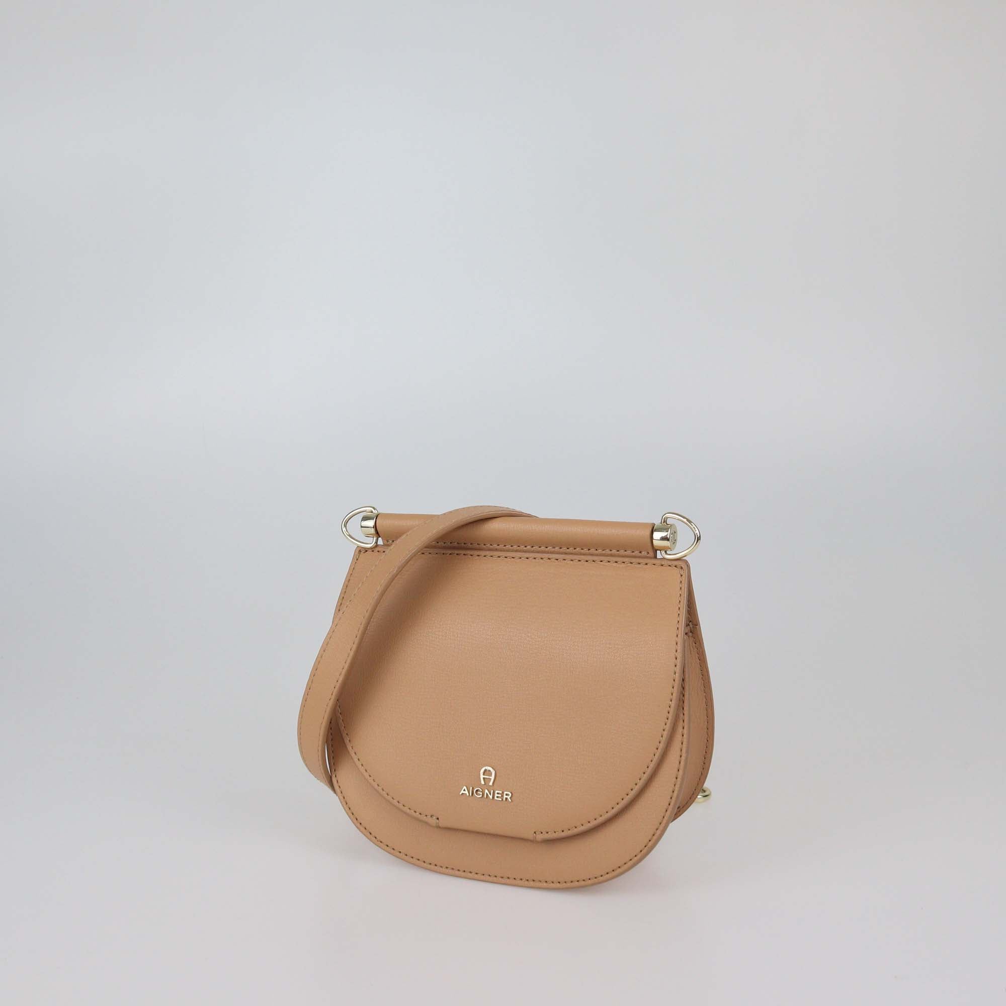 Aigner Tan Leather Mini Diane Crossbody Bag