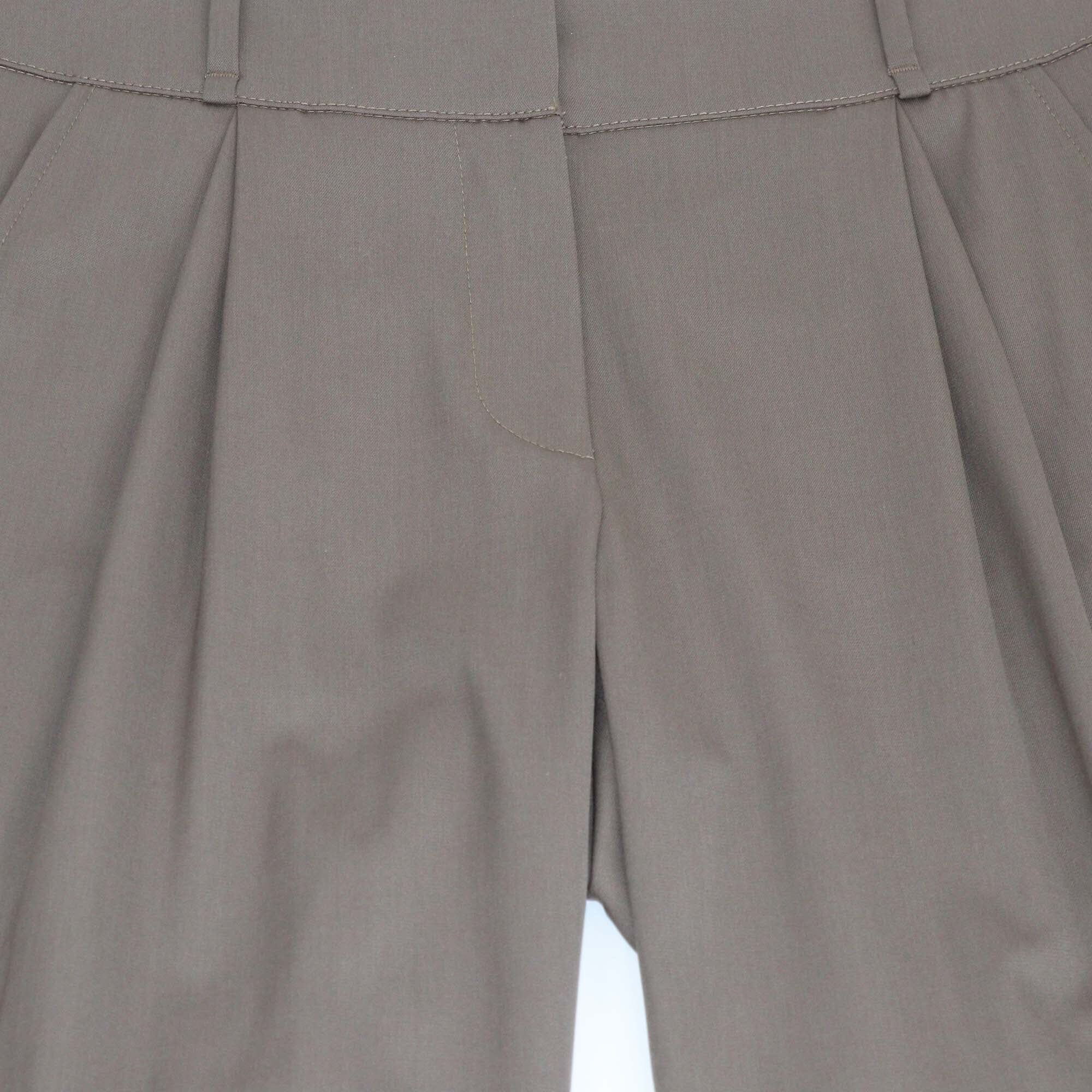 Brunello Cucinelli Brown Pleated Formal Trousers Womens Brunello Cucinelli 
