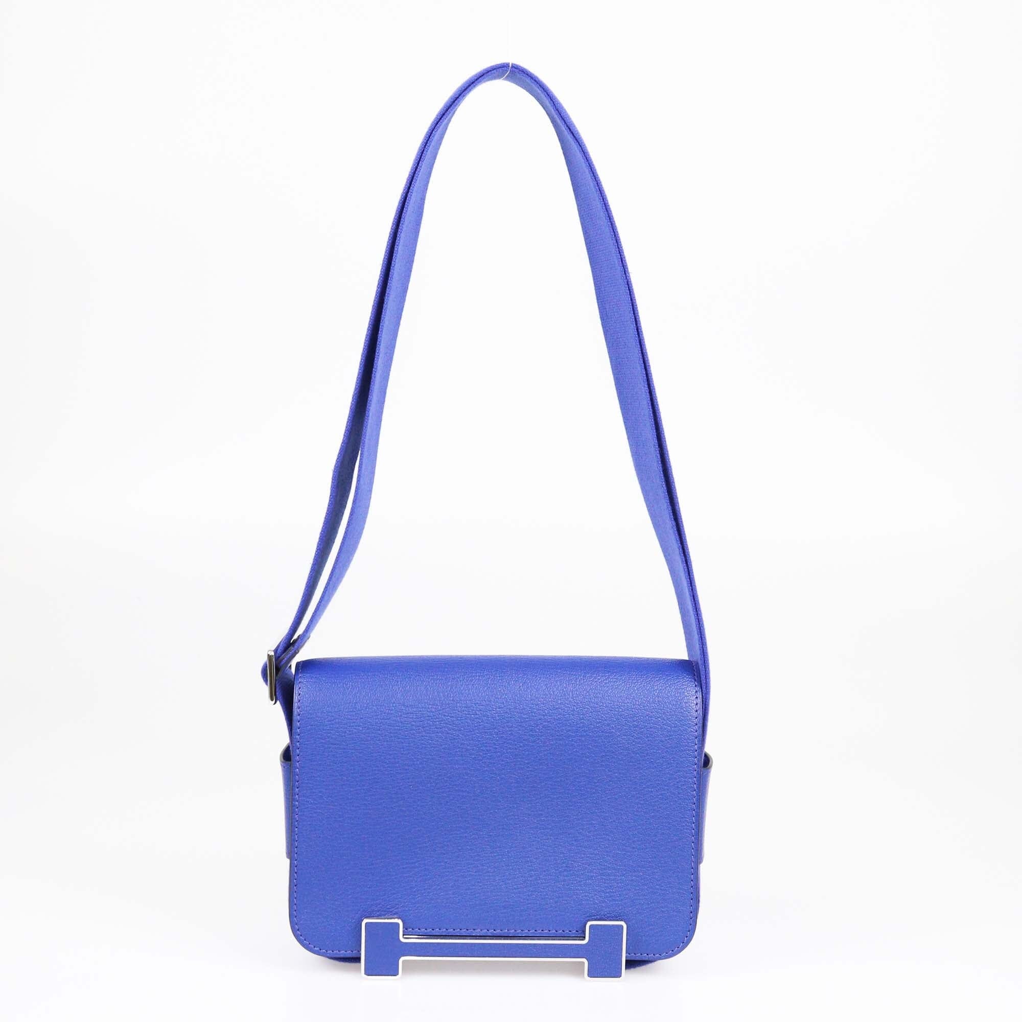 Hermes Bleu Electric Chevre Mysore Geta Bag Womens Hermes 