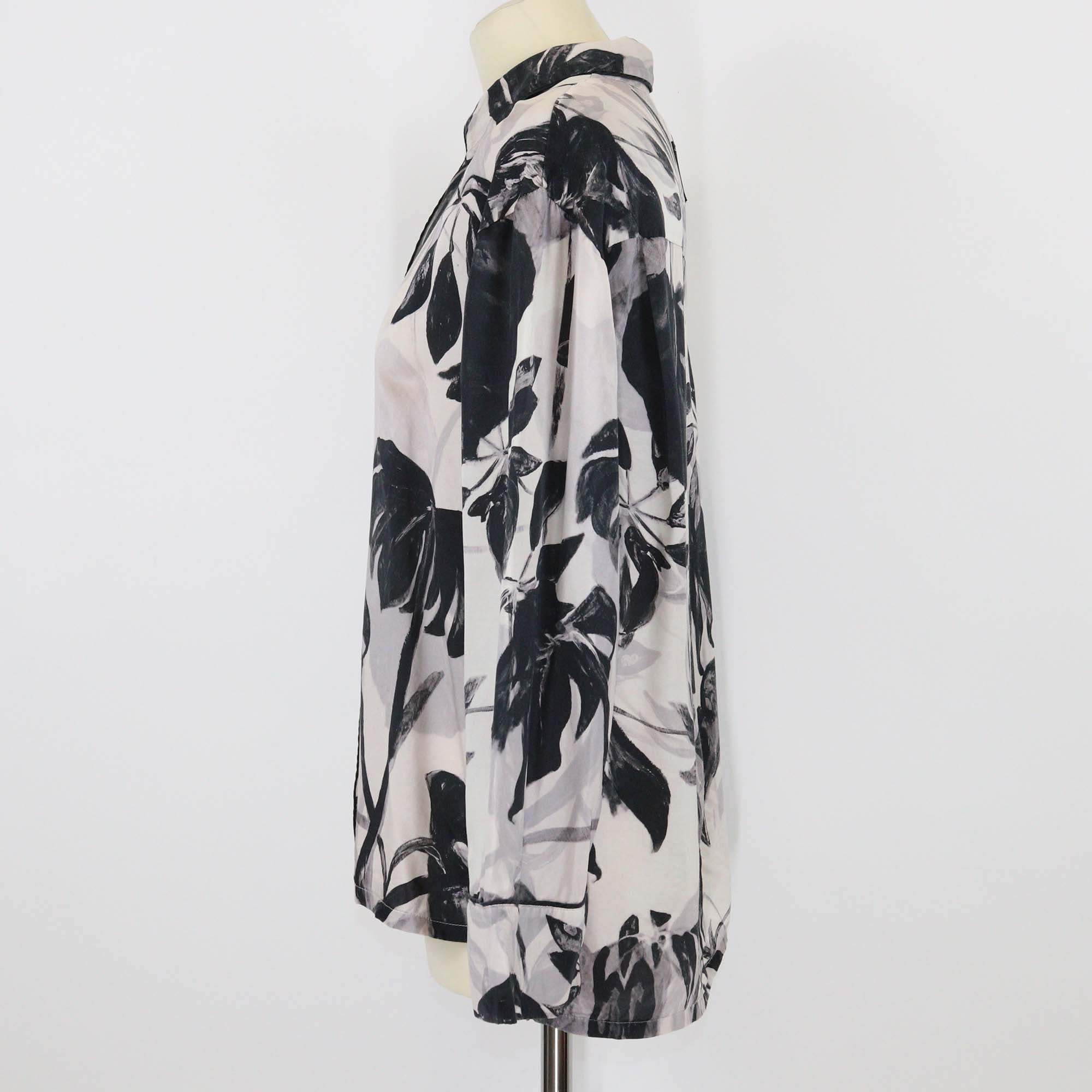 All Saints Black/Beige Lyocell Sofi & Silk Blend Sofi Jackie Shirt