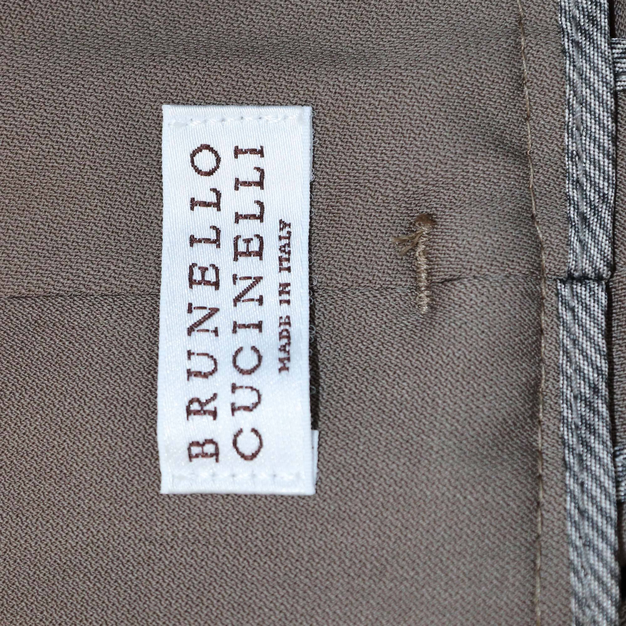 Brunello Cucinelli Brown Pleated Formal Trousers Womens Brunello Cucinelli 