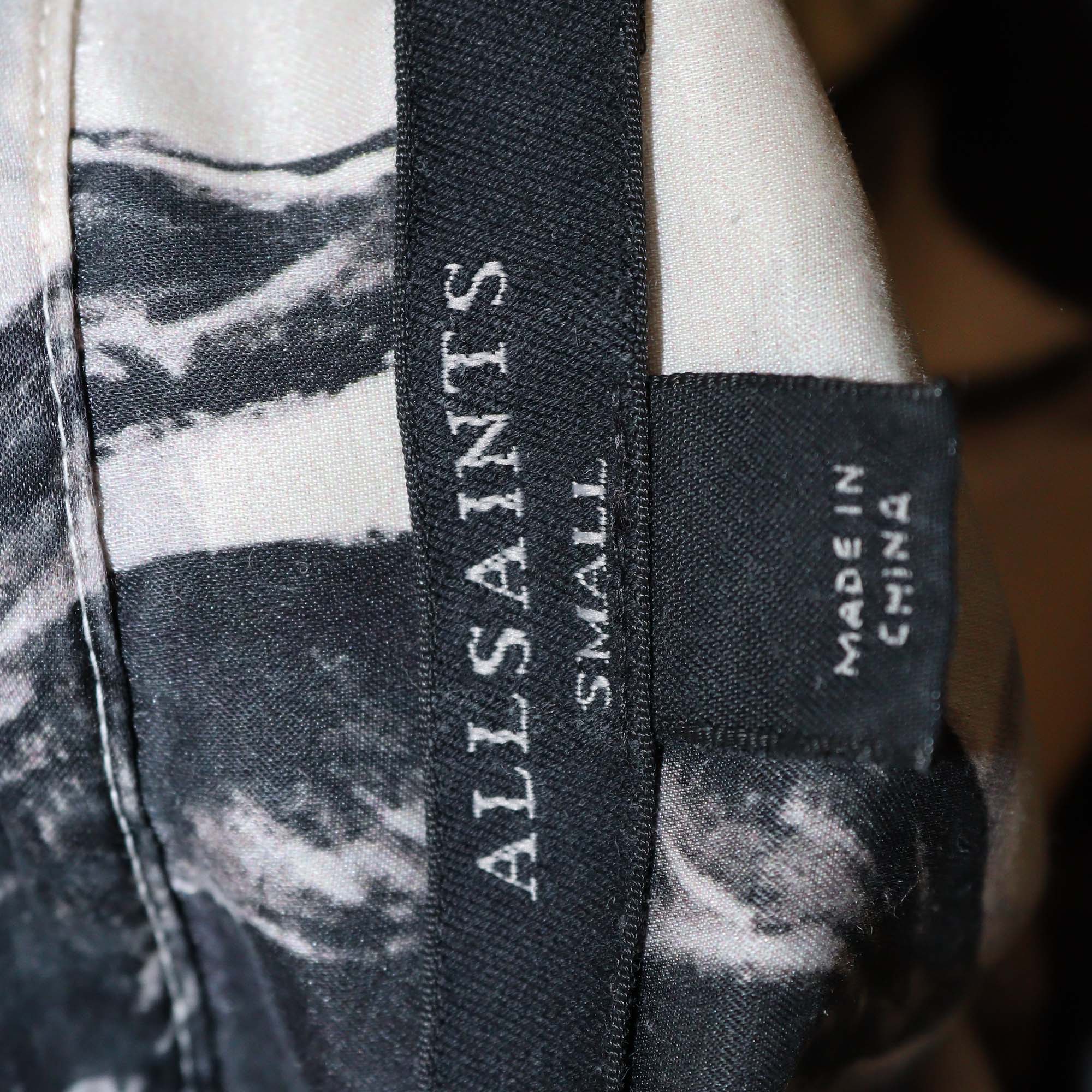 All Saints Black/Beige Lyocell Sofi & Silk Blend Sofi Jackie Shirt