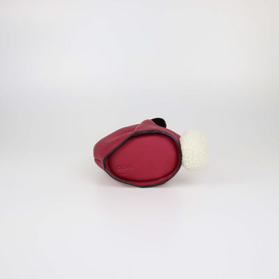 Loewe Red Leather and Shearling Mini Bunny Crossbody Bag