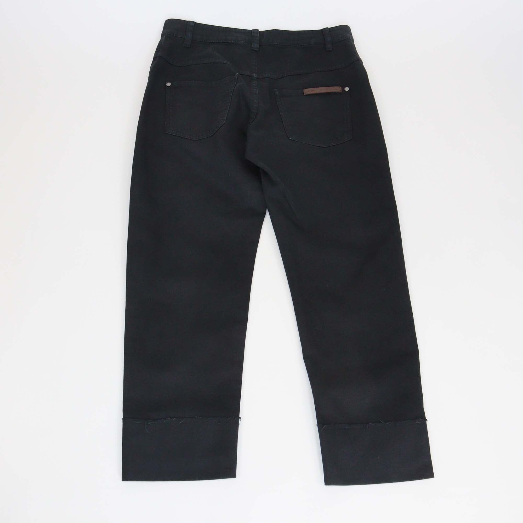 Brunello Cucinelli Black Monili Cuff Detailed Denim Jeans Womens Brunello Cucinelli 