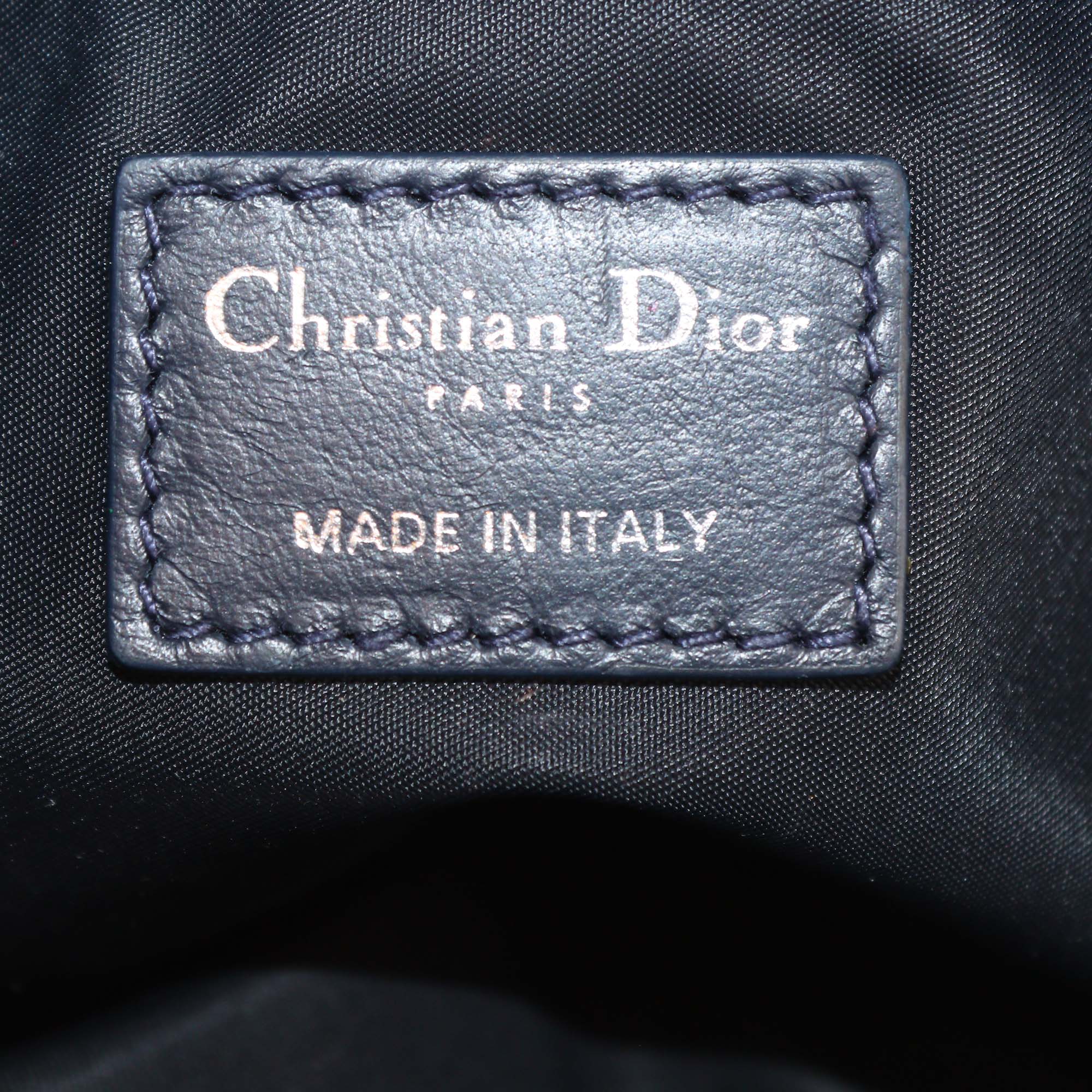 Christian Dior Kids Navy Blue Oblique Canvas Multifunctional Bag