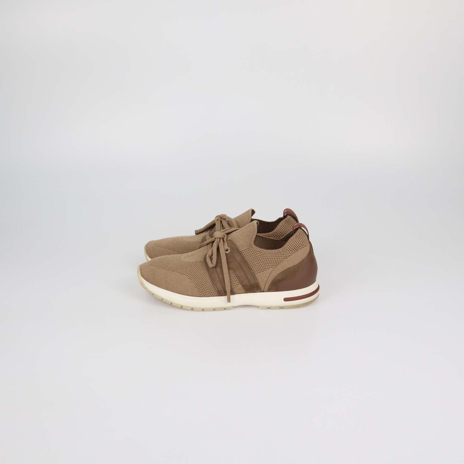 Loro Piana Dusty Camel Suede and Fabric 360 Flexy Walk Sneakers