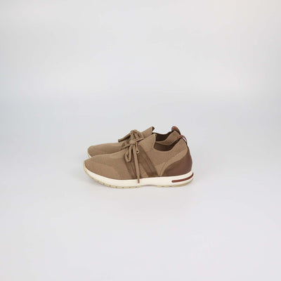 Loro Piana Dusty Camel Suede and Fabric 360 Flexy Walk Sneakers