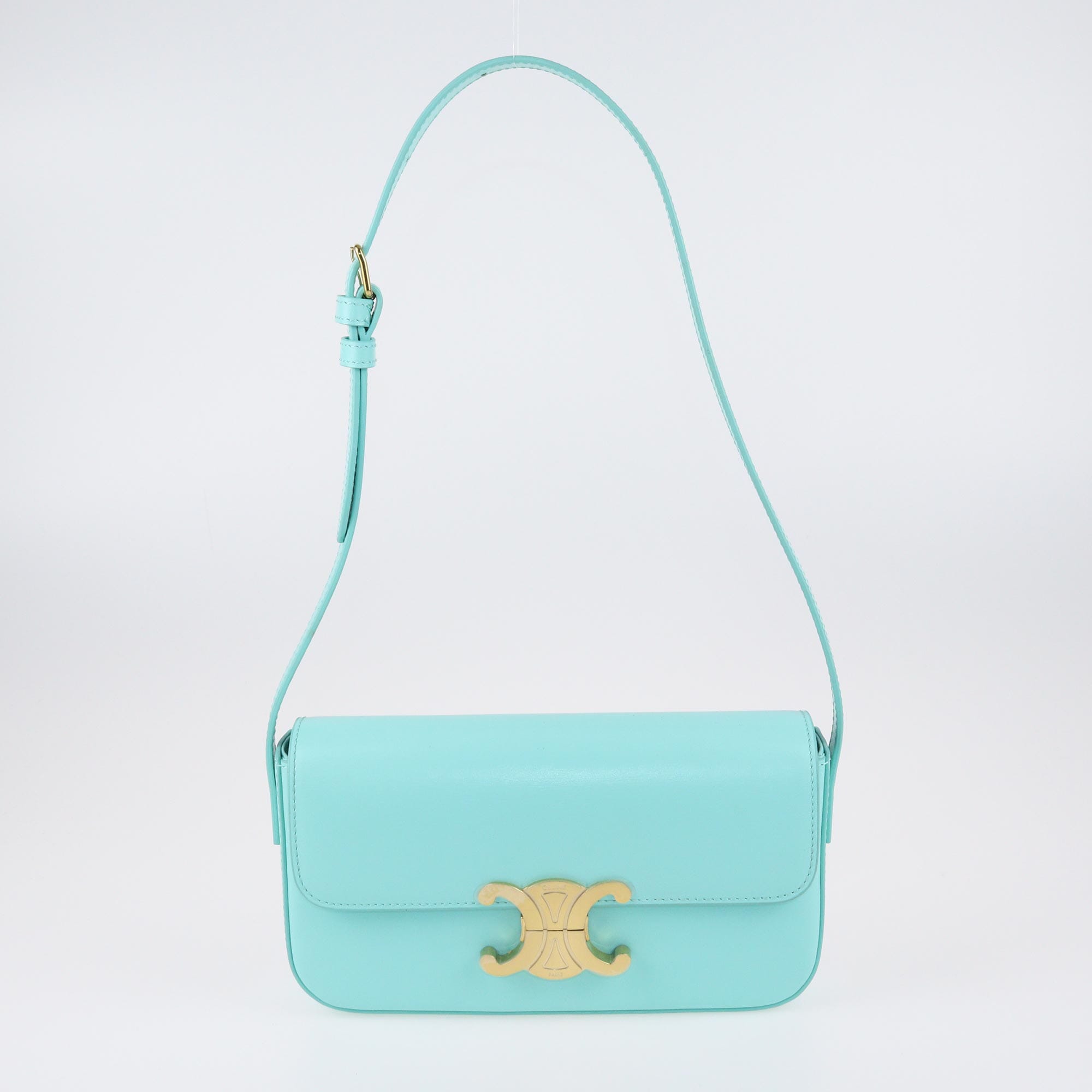 Celine Turquoise Triophe Handle Bag Bags Celine 