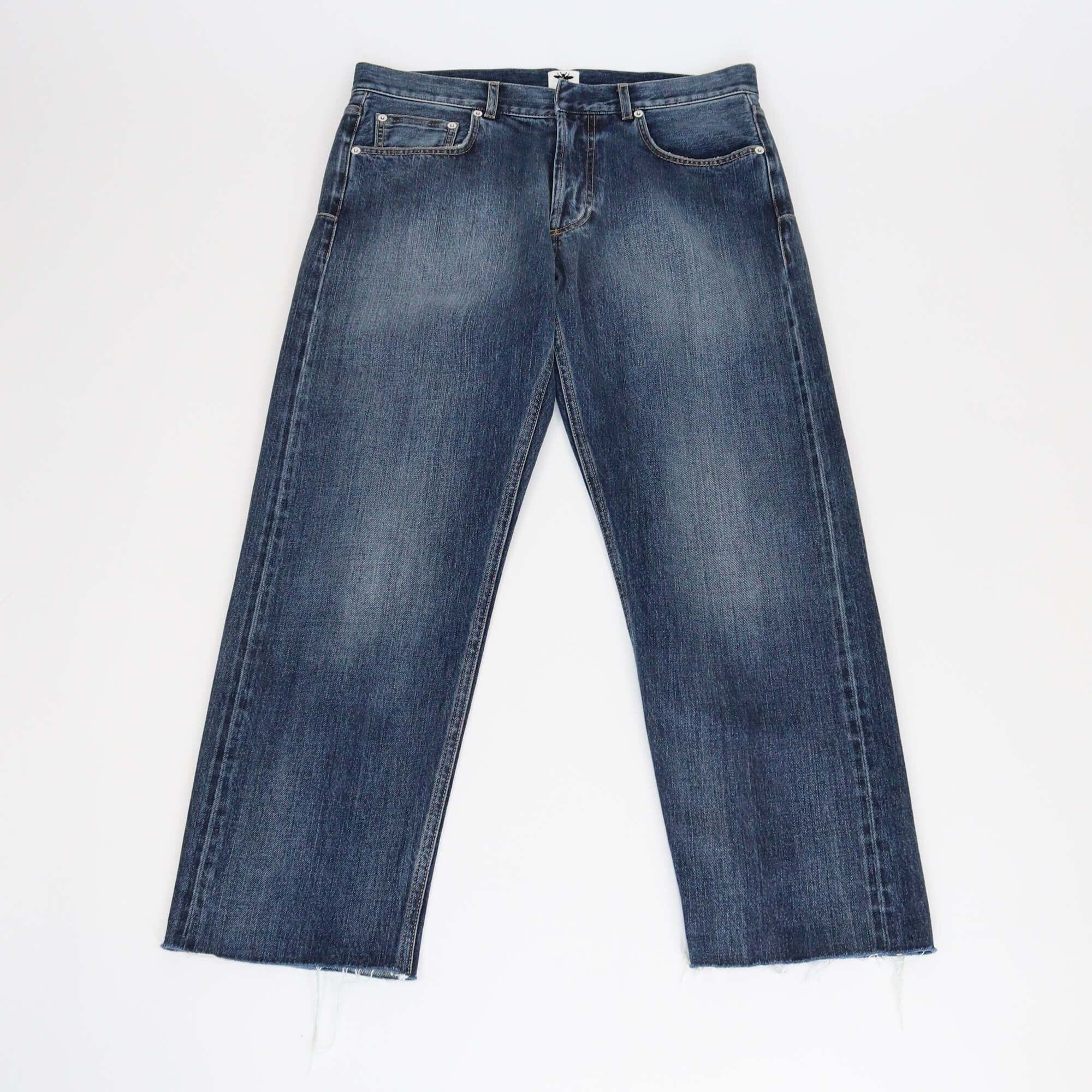 Christian Dior Blue Boyfriend Denim Frayed Edge Jeans Womens Christian Dior 