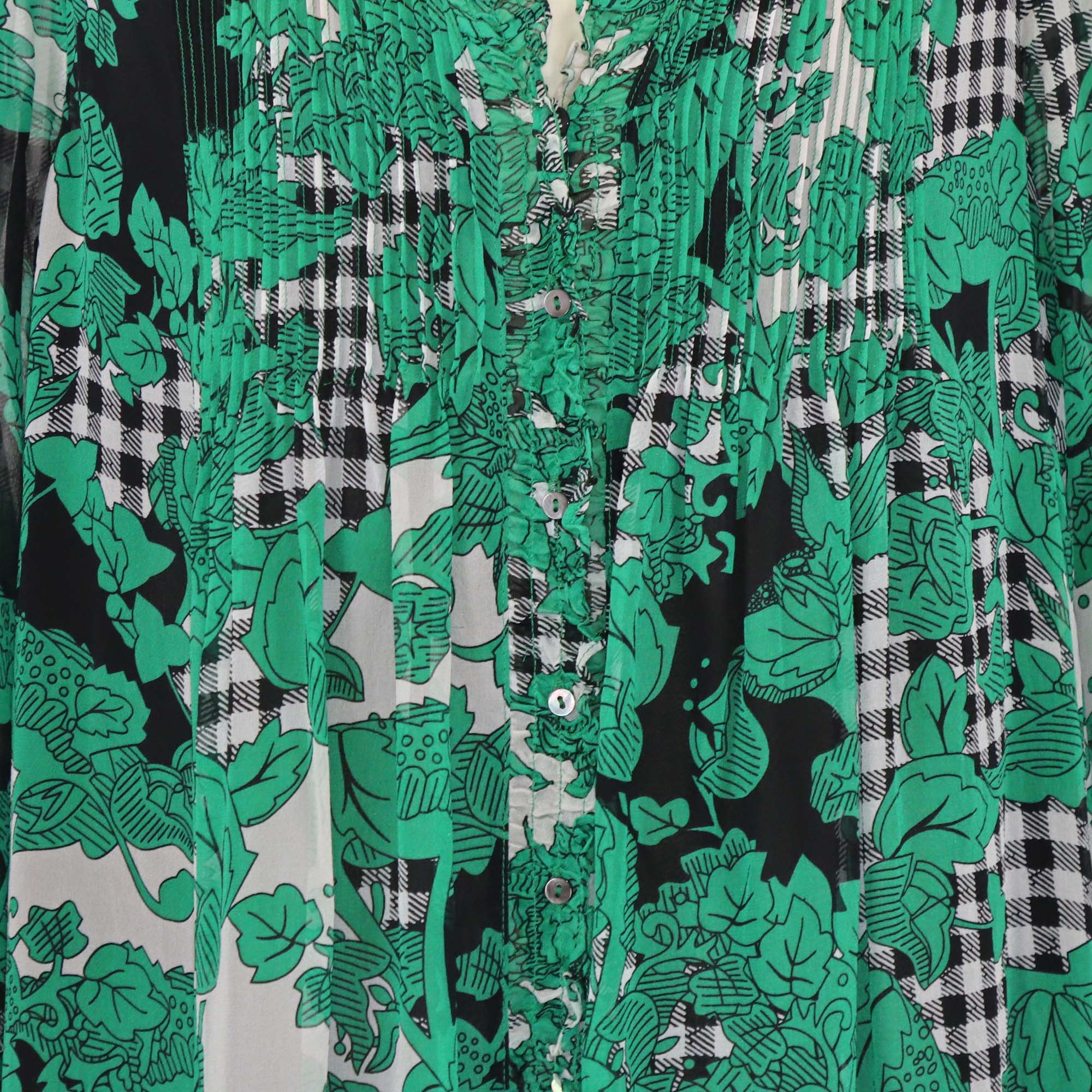 Diane Von Furstenberg Green Silk Floral Print Layla Dress