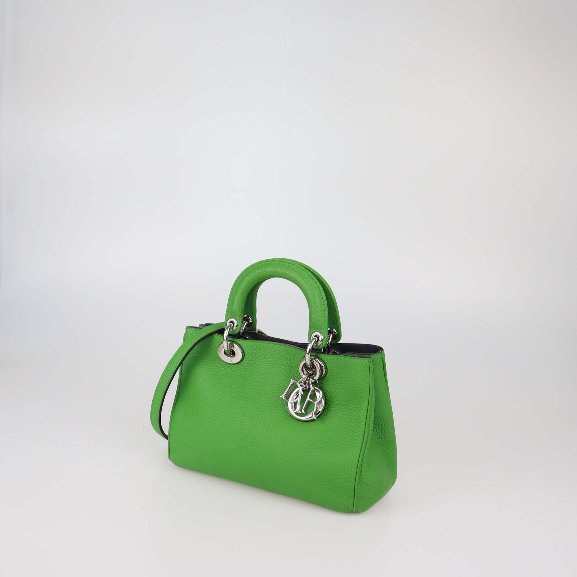 Christian Dior Green Leather Mini Diorissimo Tote