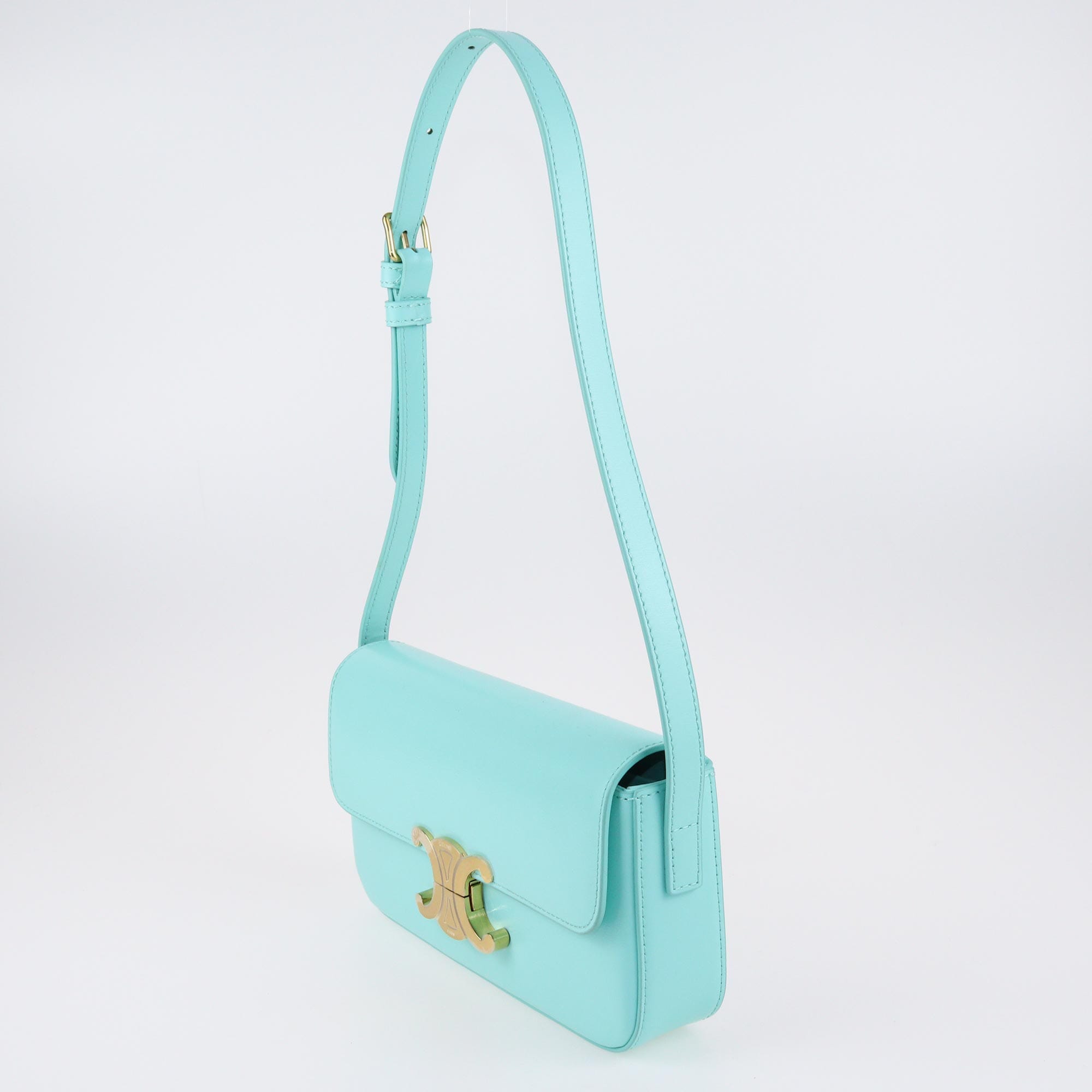 Celine Turquoise Triophe Handle Bag Bags Celine 