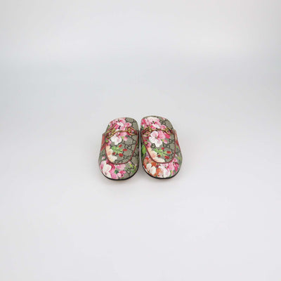 Gucci Multicolor GG Supreme Canvas Blooms Princetown Horsebit Mules