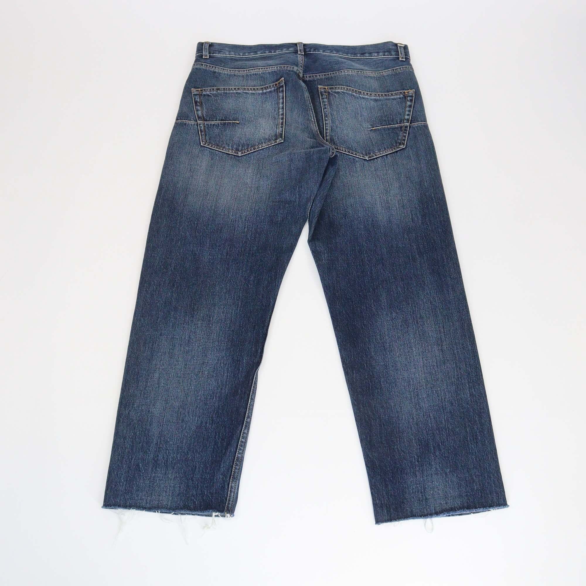 Christian Dior Blue Boyfriend Denim Frayed Edge Jeans Womens Christian Dior 