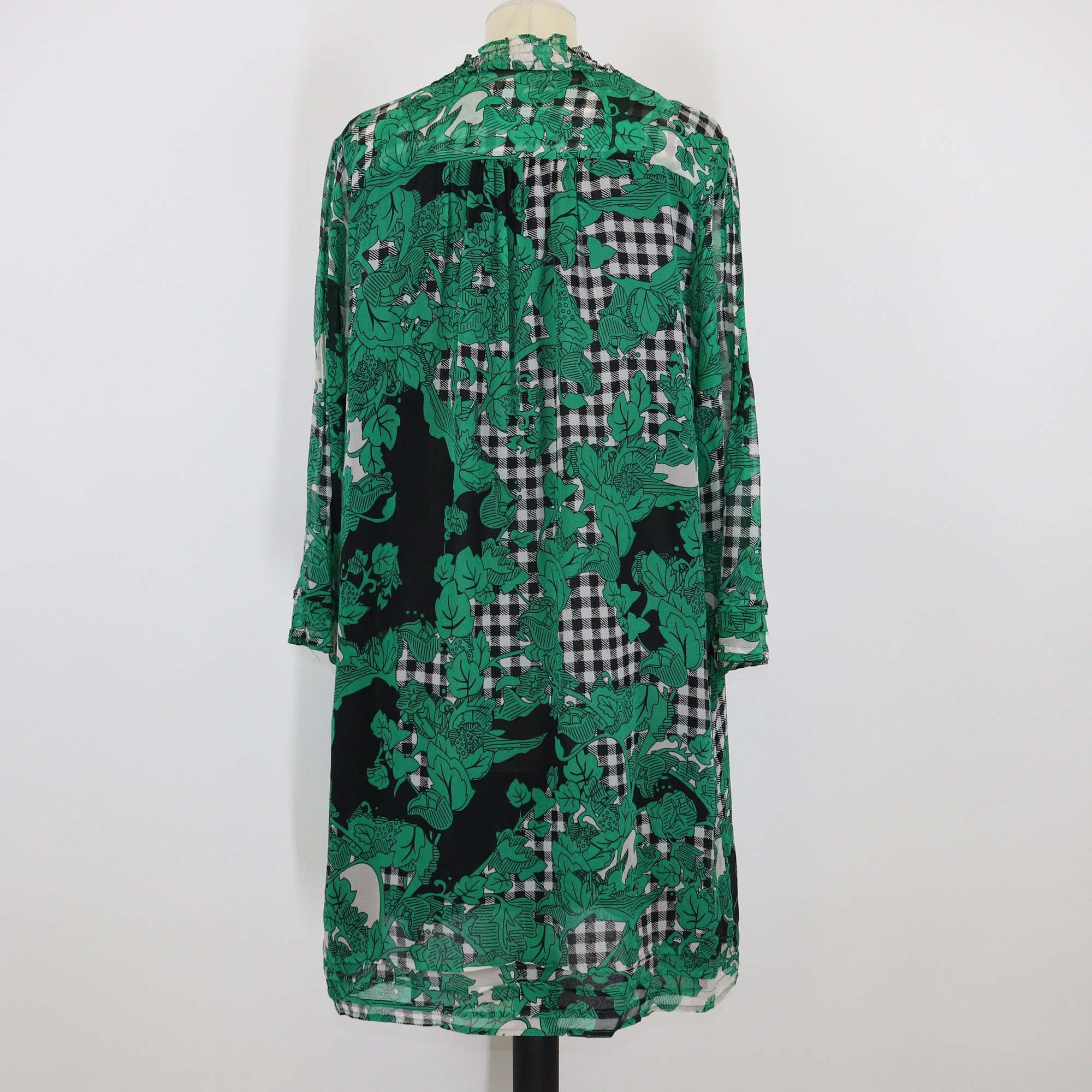 Diane Von Furstenberg Green Silk Floral Print Layla Dress