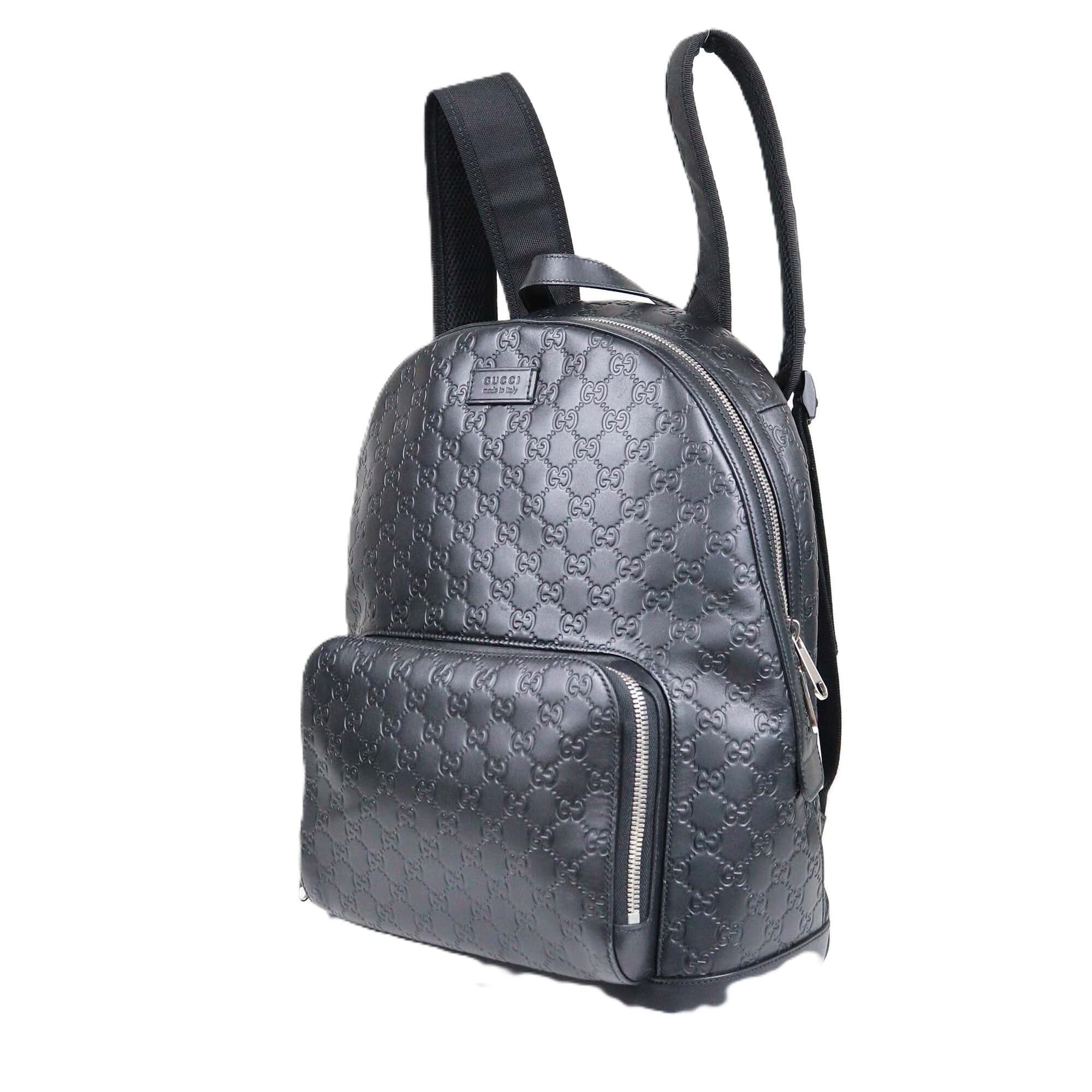 Gucci Black Large Guccissima Laptop Backpack Womens Gucci 