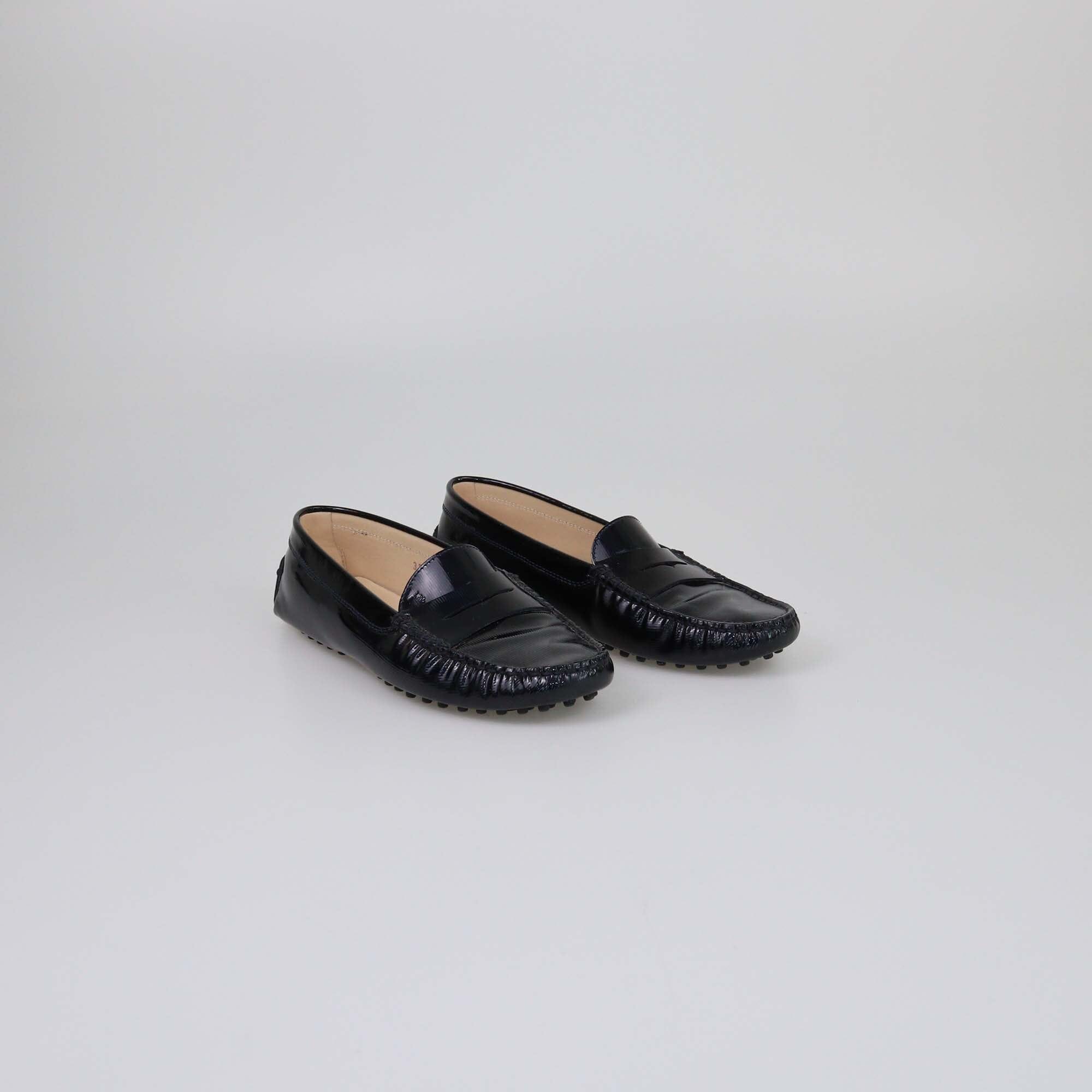 Tod's Midnight Blue Patent Gommino Driving Loafers Womens Tod's 