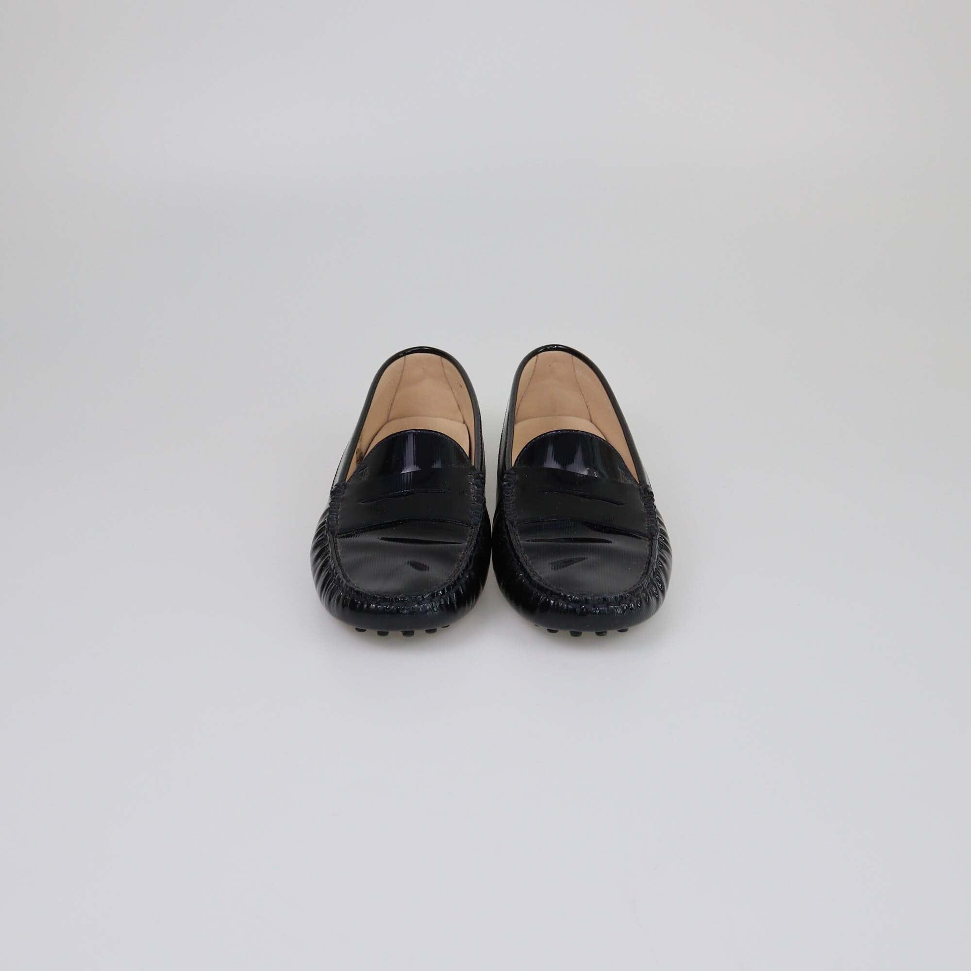 Tod's Midnight Blue Patent Gommino Driving Loafers Womens Tod's 