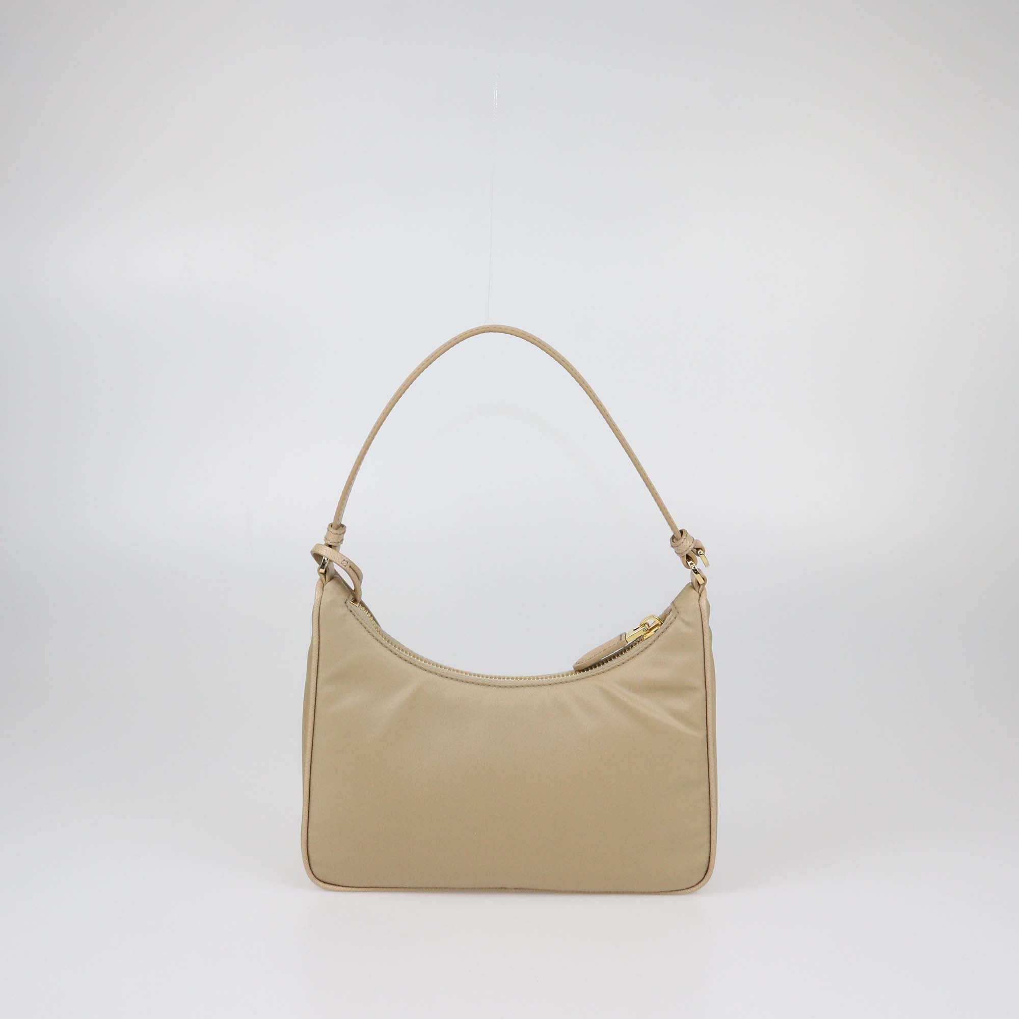 Prada Beige Re-Nylon and Saffiano Leather Re-Edition 2005 Shoulder Bag
