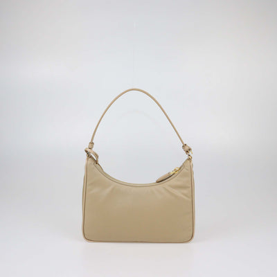 Prada Beige Re-Nylon and Saffiano Leather Re-Edition 2005 Shoulder Bag
