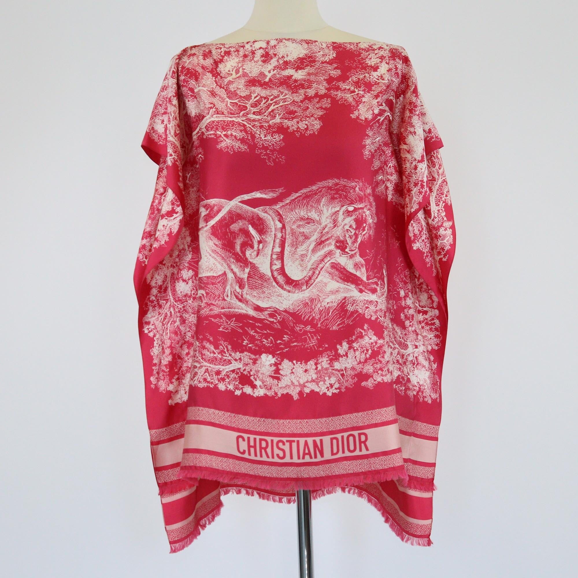 Christian Dior Pink Toile De Juoy Reverse Poncho Womens Christian Dior 