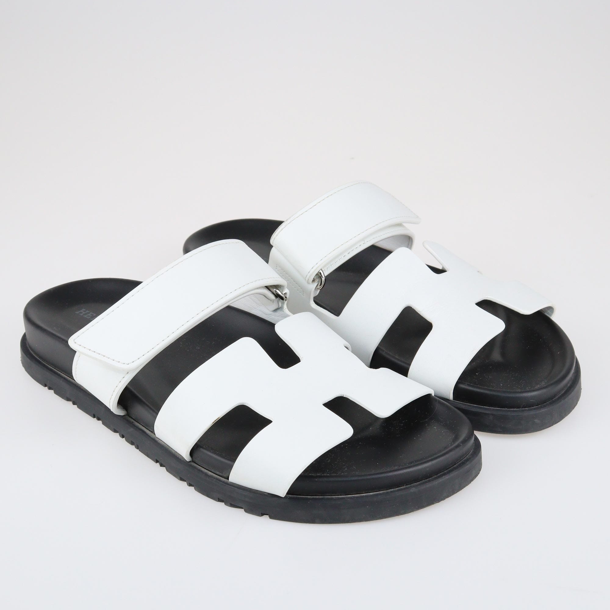 Black/White Chypre Sandals Shoes Hermes 