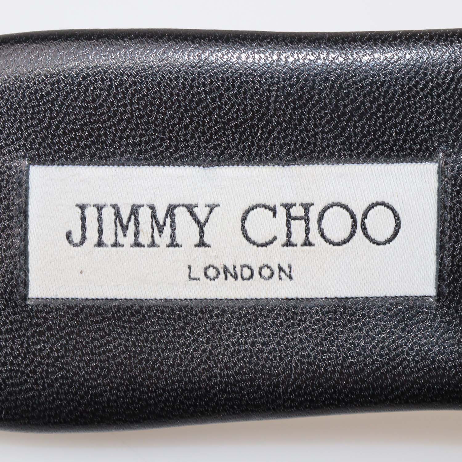 Jimmy Choo Black Leather Studded Nanda Flat Slides