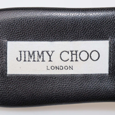 Jimmy Choo Black Leather Studded Nanda Flat Slides