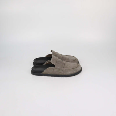 Hermes Grey Suede Go Mules