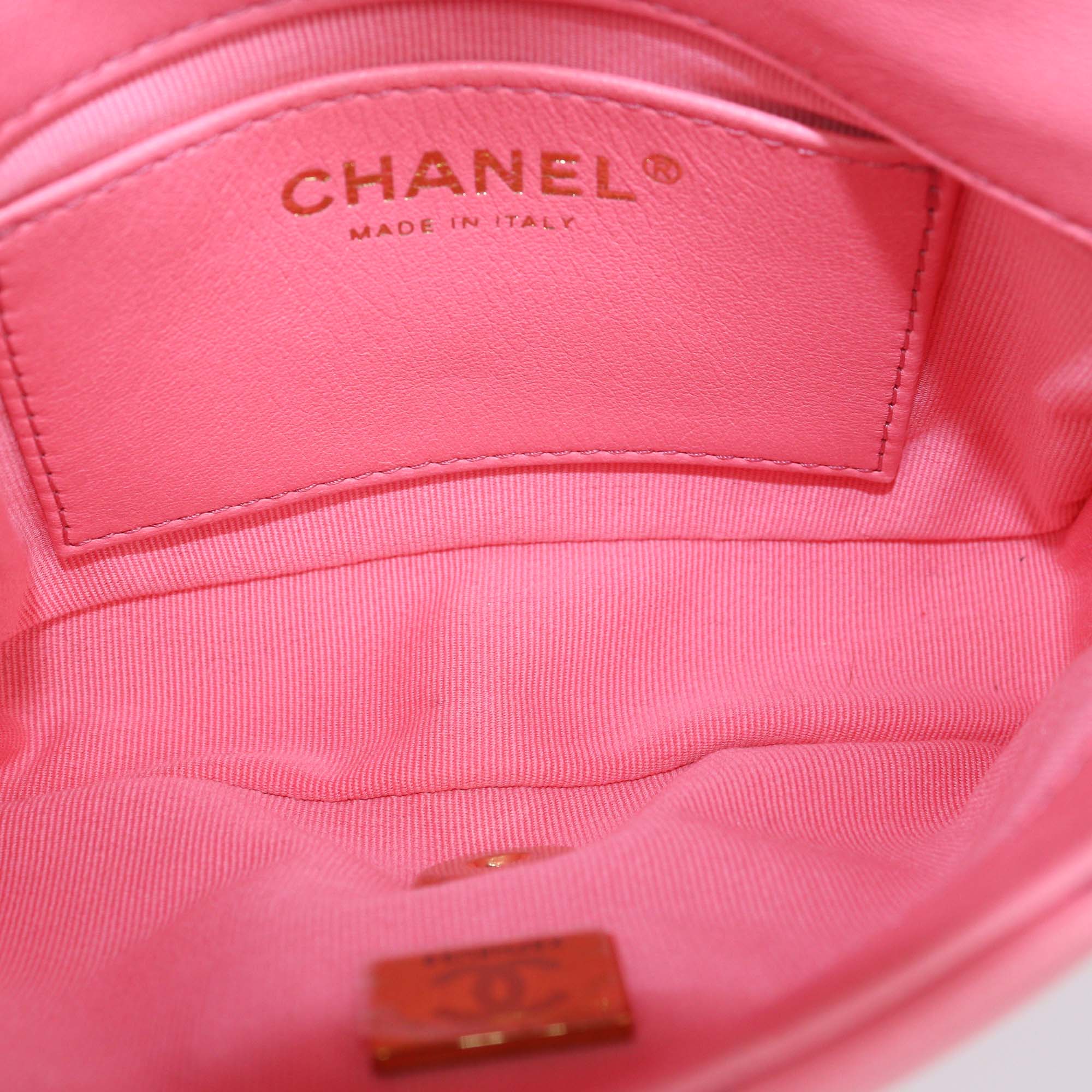 Chanel Pink Quilted Leather Mini Funky Town Flap Bag