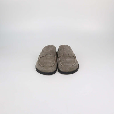 Hermes Grey Suede Go Mules