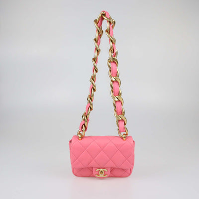 Chanel Pink Quilted Leather Mini Funky Town Flap Bag