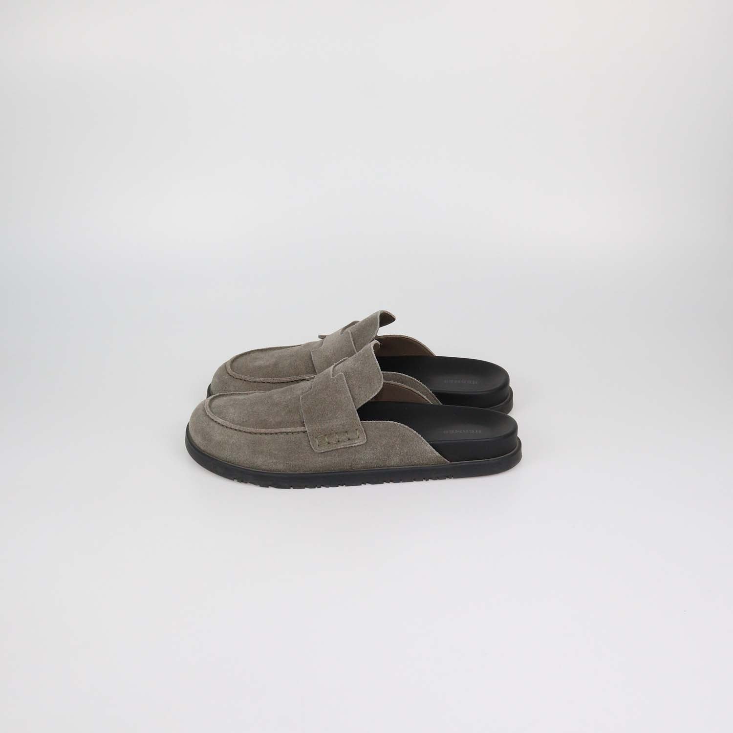 Hermes Grey Suede Go Mules