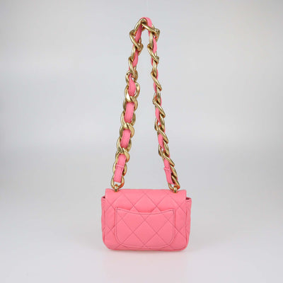 Chanel Pink Quilted Leather Mini Funky Town Flap Bag