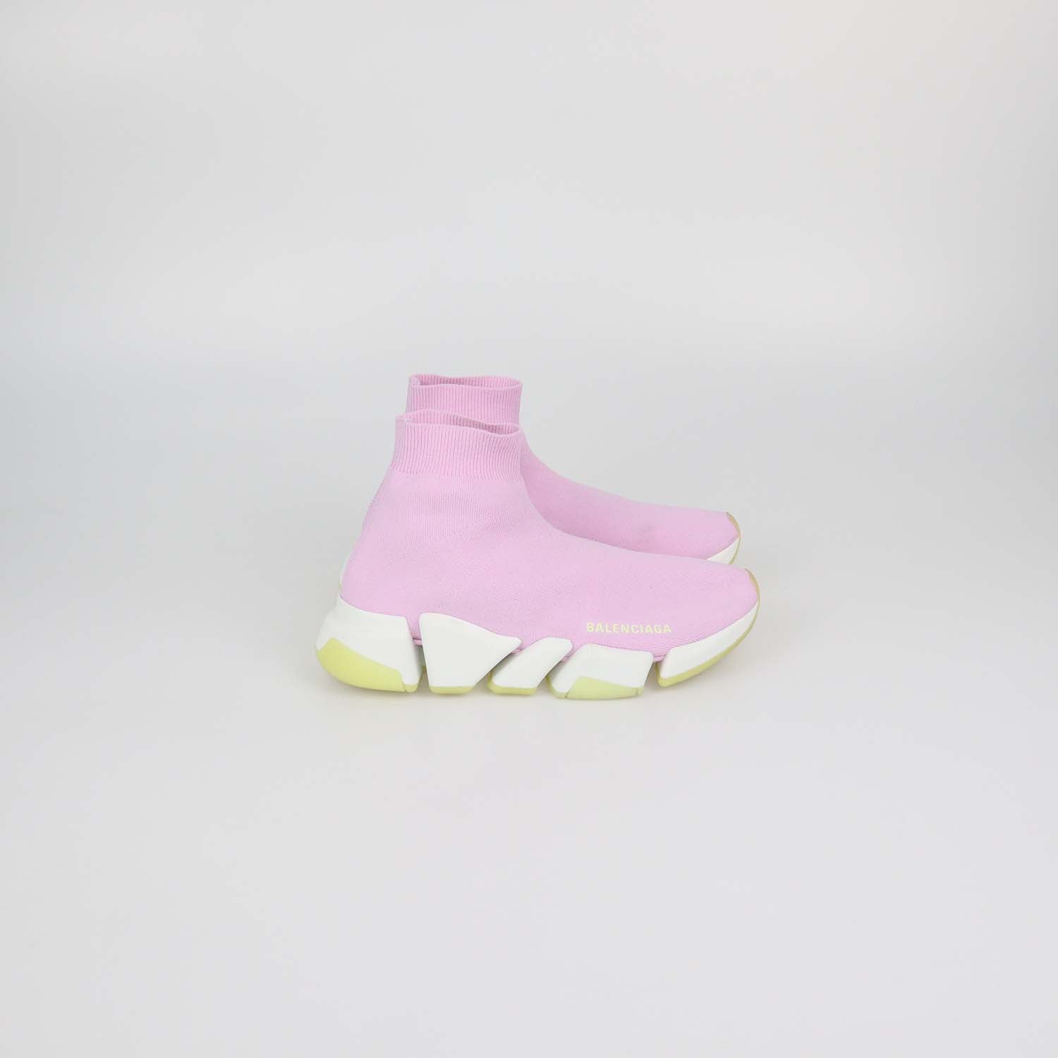 Balenciaga Pink Knit Speed Trainer Sneakers