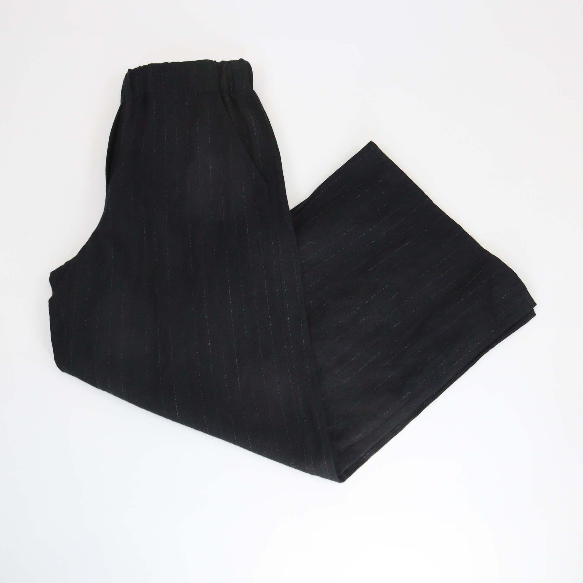 Loewe Black Pinstripe Wide Leg Trouser Womens Loewe 