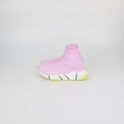 Balenciaga Pink Knit Speed Trainer Sneakers