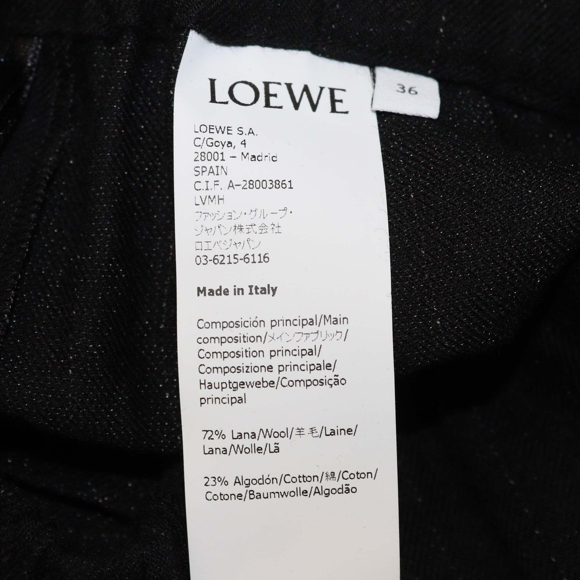 Loewe Black Pinstripe Wide Leg Trouser Womens Loewe 