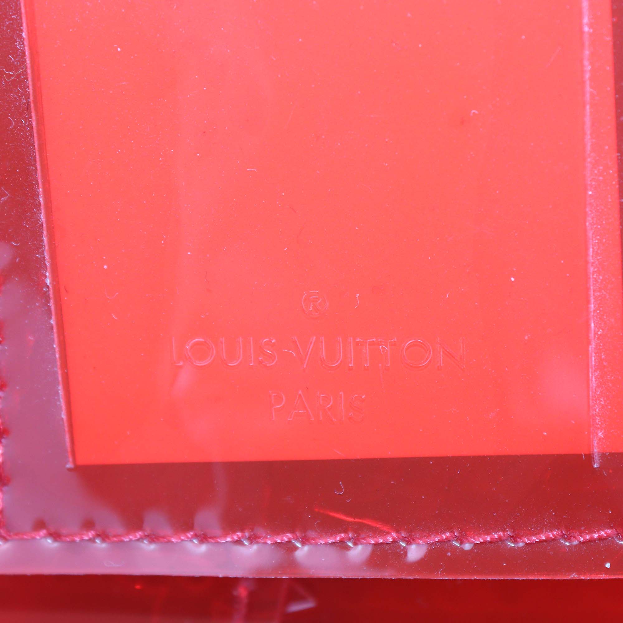 Hermes Clear Red Monogram PVC Keepall Bandouliere 50 Bag