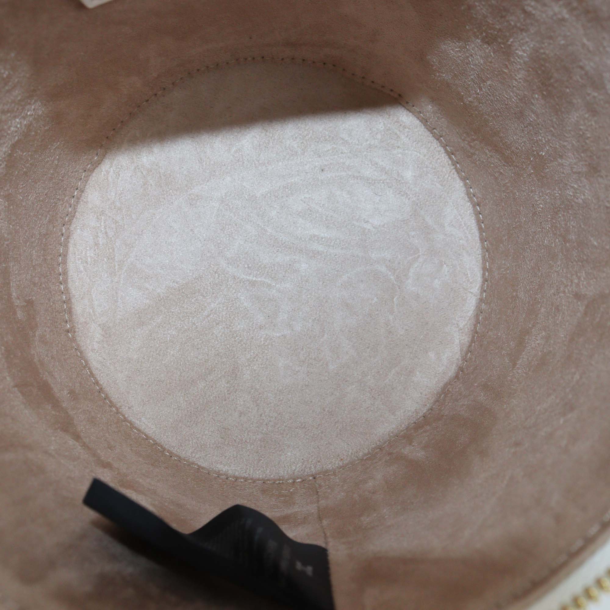 Elisabetta Franchi Off White Faux Leather Padlock Vanity Bag