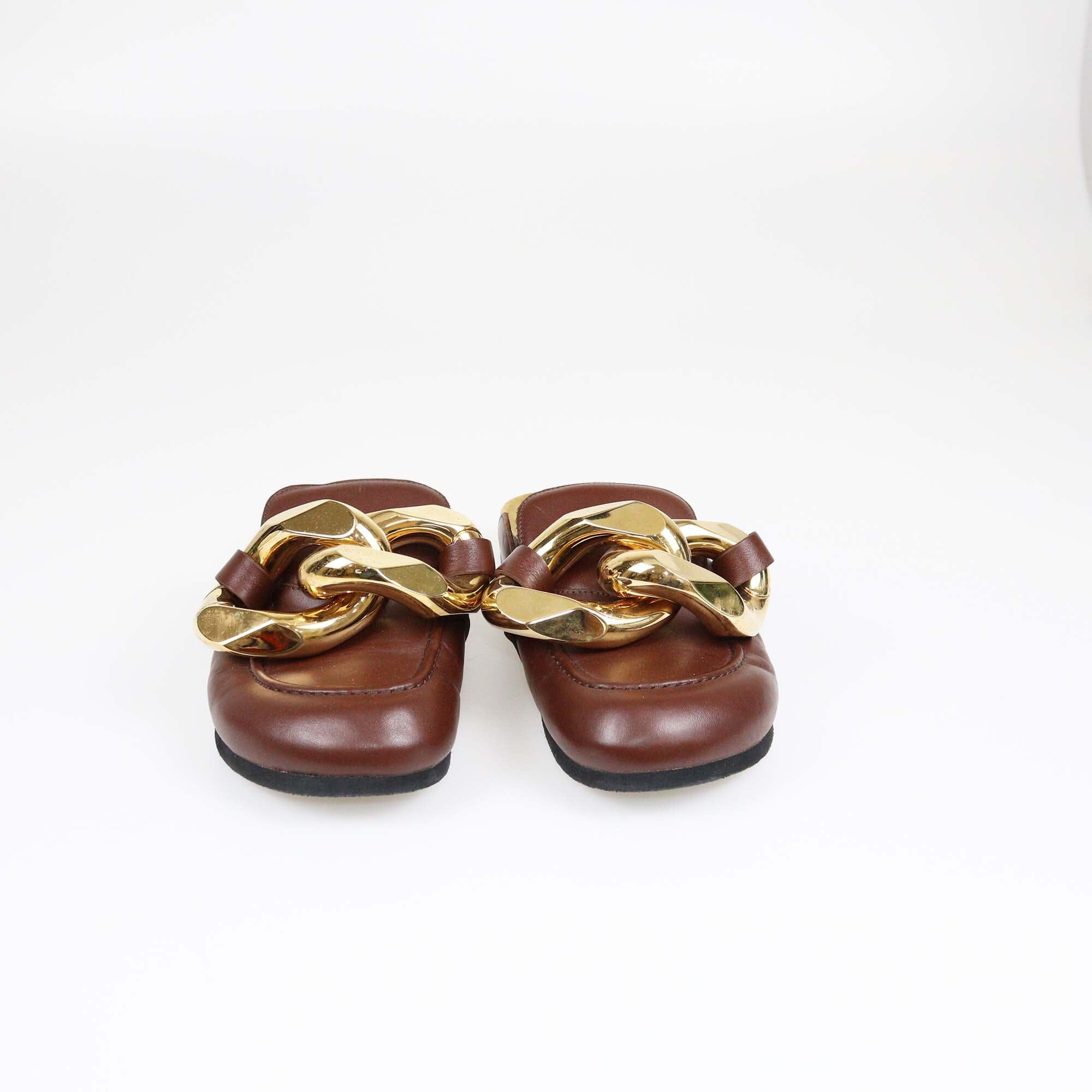 JW Anderson Brown Chain Loafers Mules Womens JW Anderson 