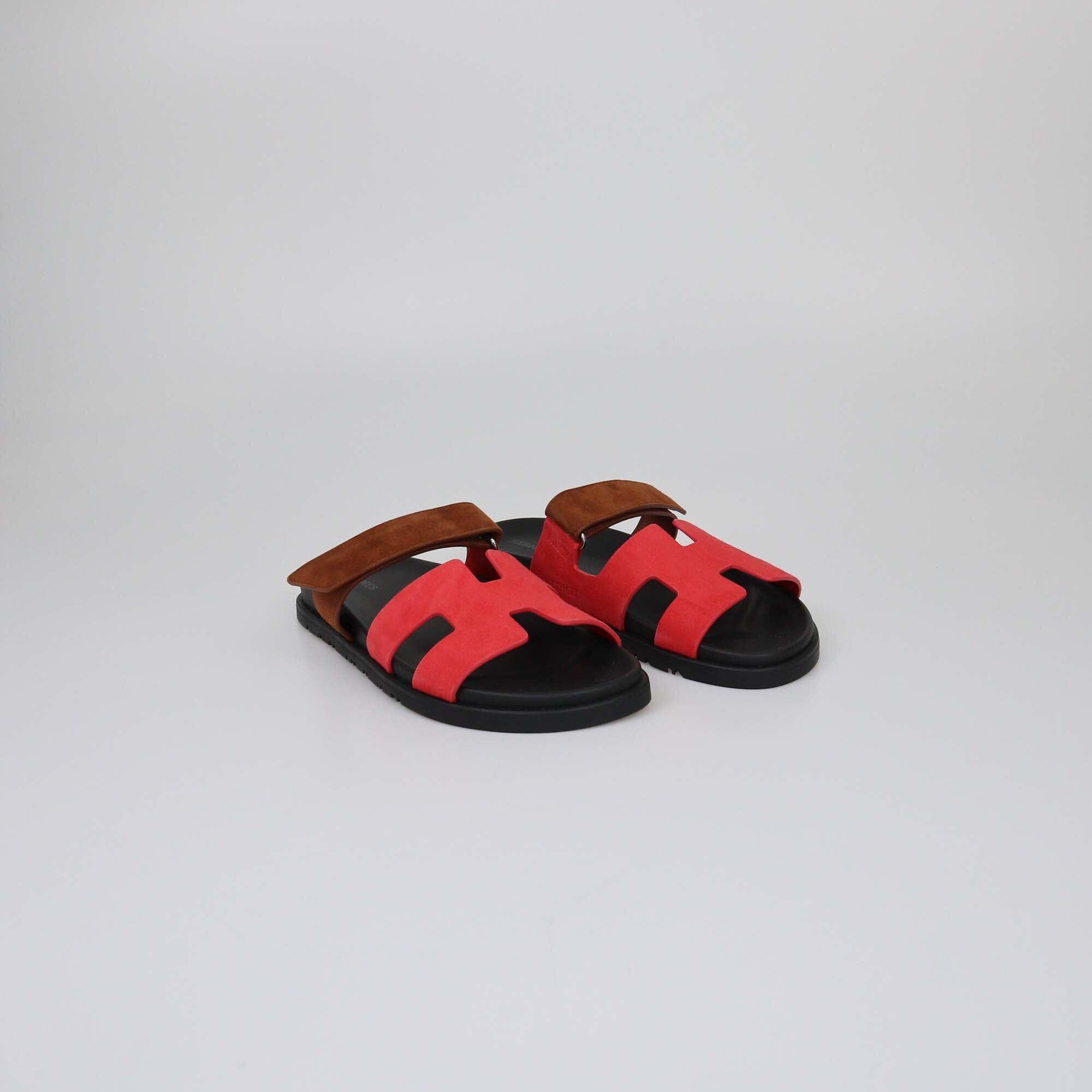 Hermes Rouge Cinetique Chypre Sandals Womens Hermes 