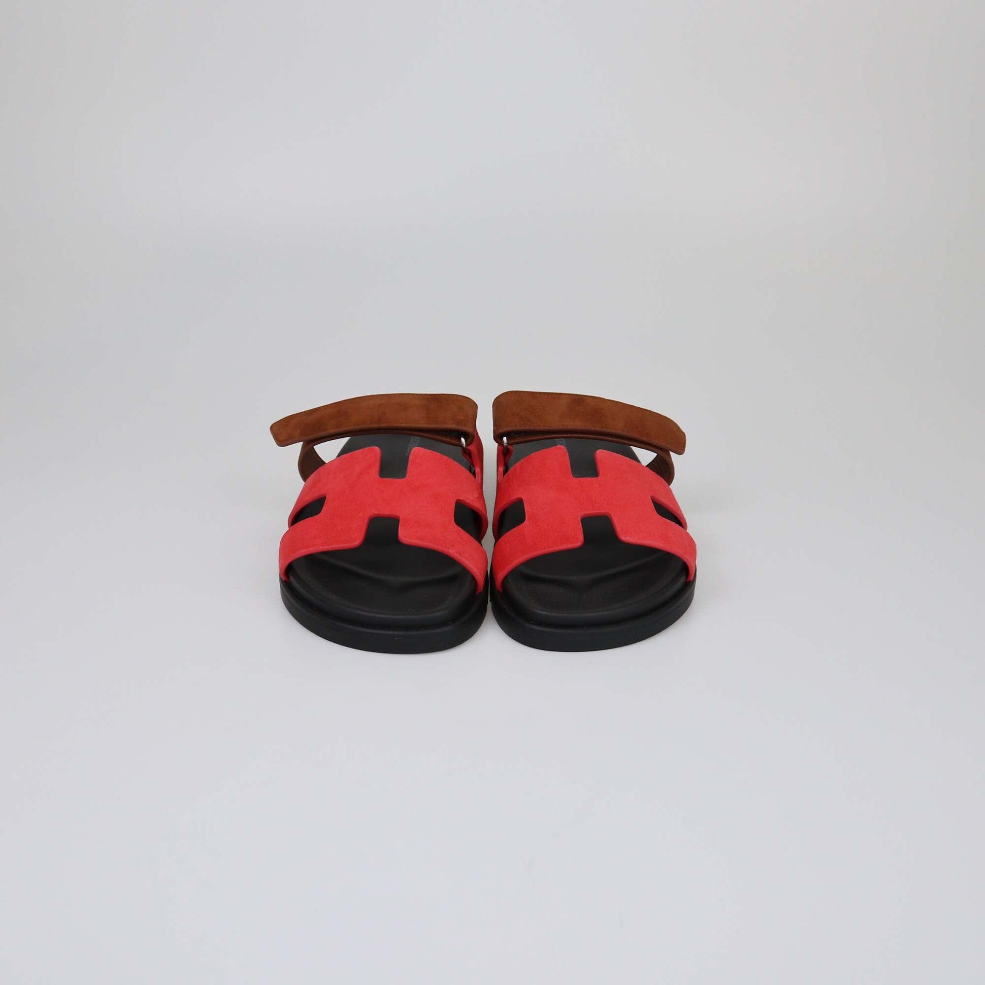 Hermes Rouge Cinetique Chypre Sandals Womens Hermes 