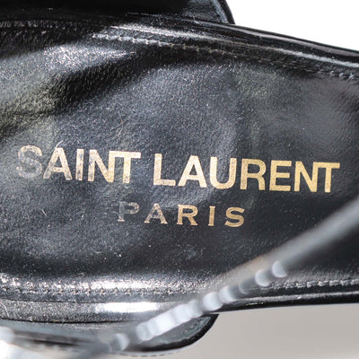 Saint Laurent Black Patent Leather Opyum Ankle Strap Sandals