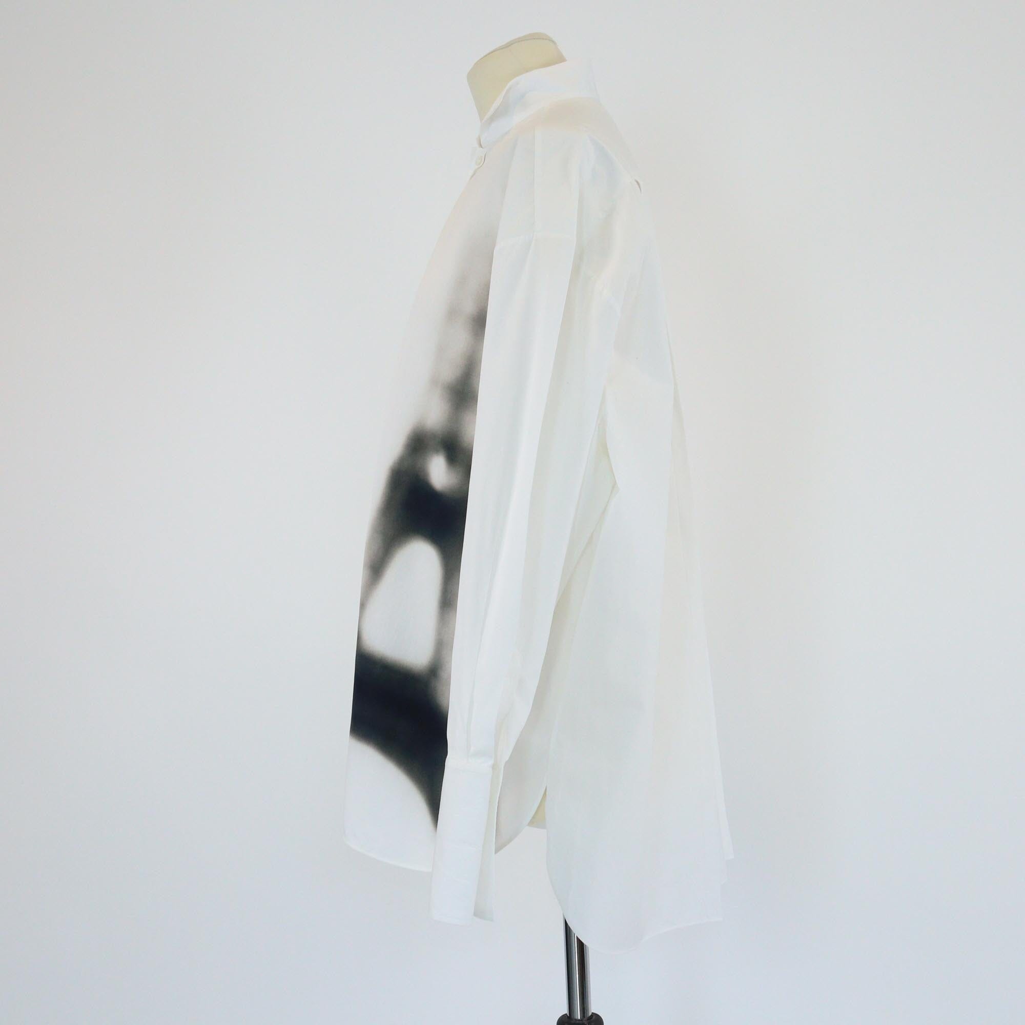 Christian Dior White Pleated Poplin Long Blouse Womens Christian Dior 