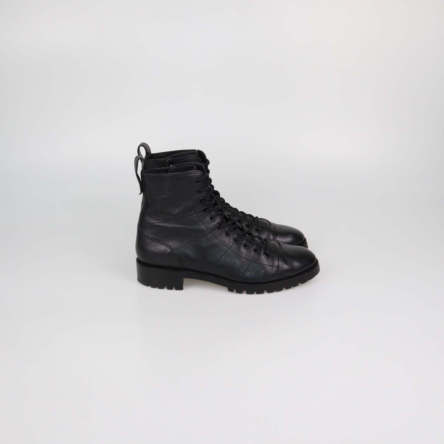 Jimmy Choo Black Leather Lace Up Cruz Ankle Boots