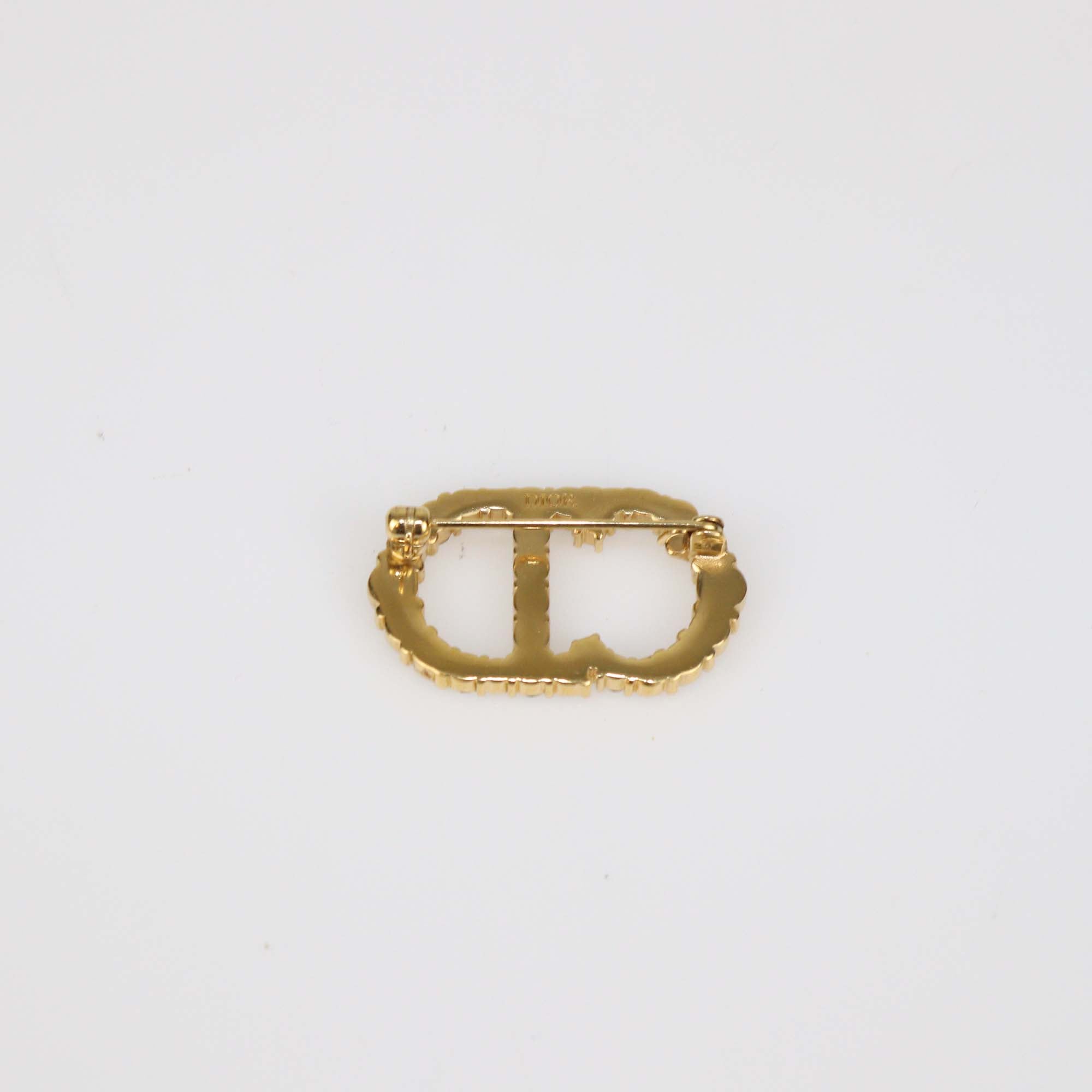 Christian Dior Clair D Lune Crystal Gold Plated Metal Brooch